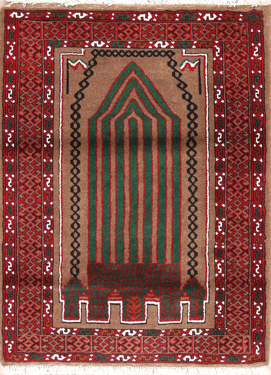 Geometric Turkoman Bokhara Persian Square Rug 3x3