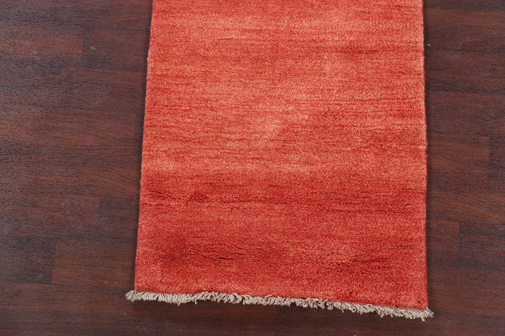 Solid Gabbeh Persian Runner Rug 2x6