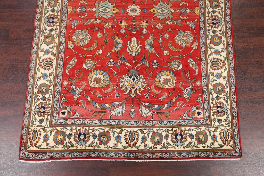 Red Floral Tabriz Persian Area Rug 7x11