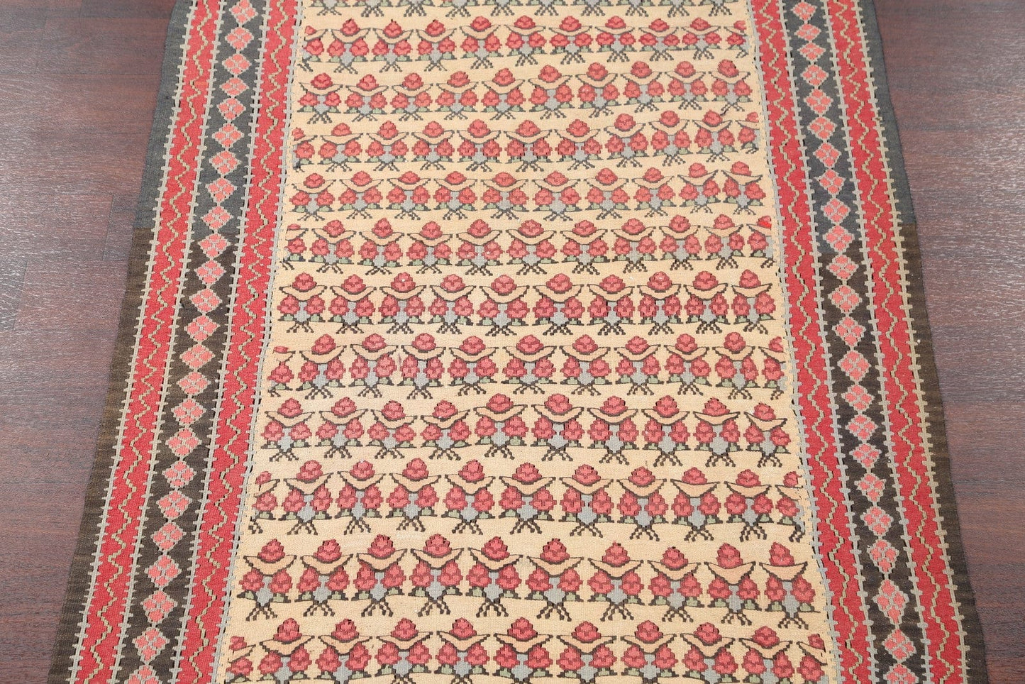 Floral Kilim Senneh  Persian Area Rug 4x6