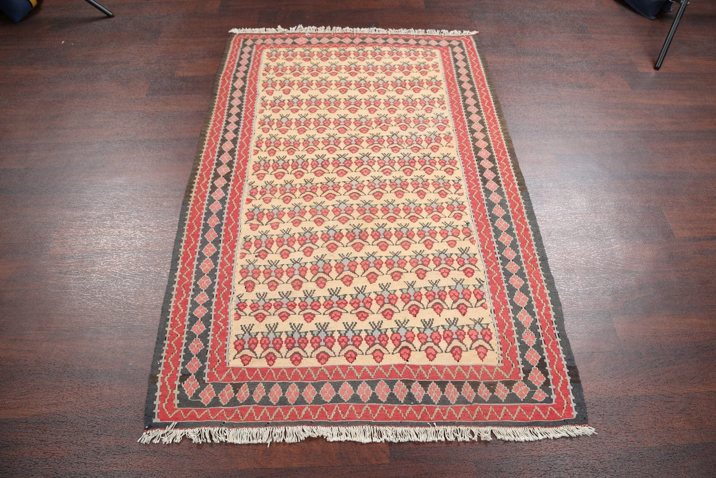 Floral Kilim Senneh  Persian Area Rug 4x6