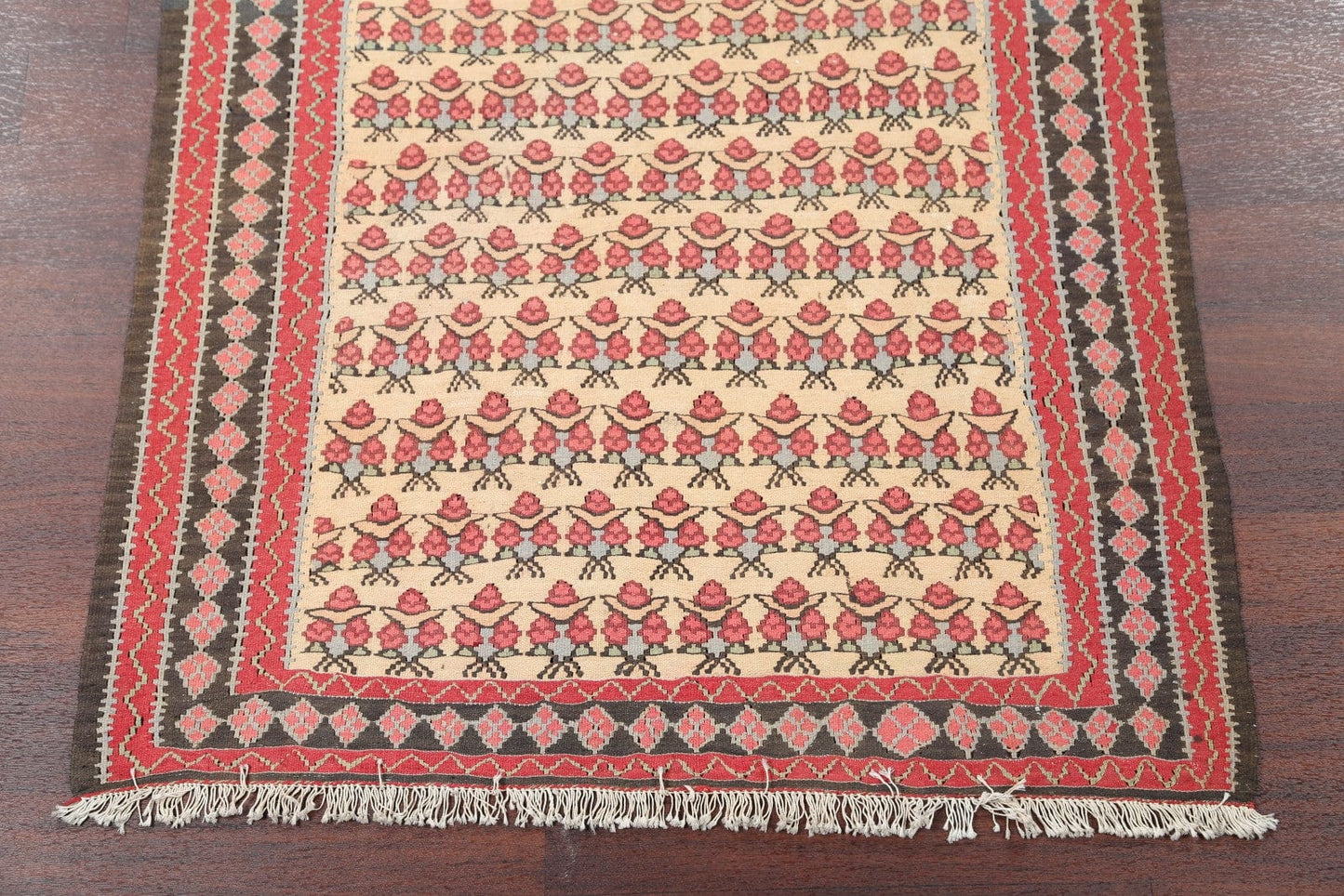 Floral Kilim Senneh  Persian Area Rug 4x6