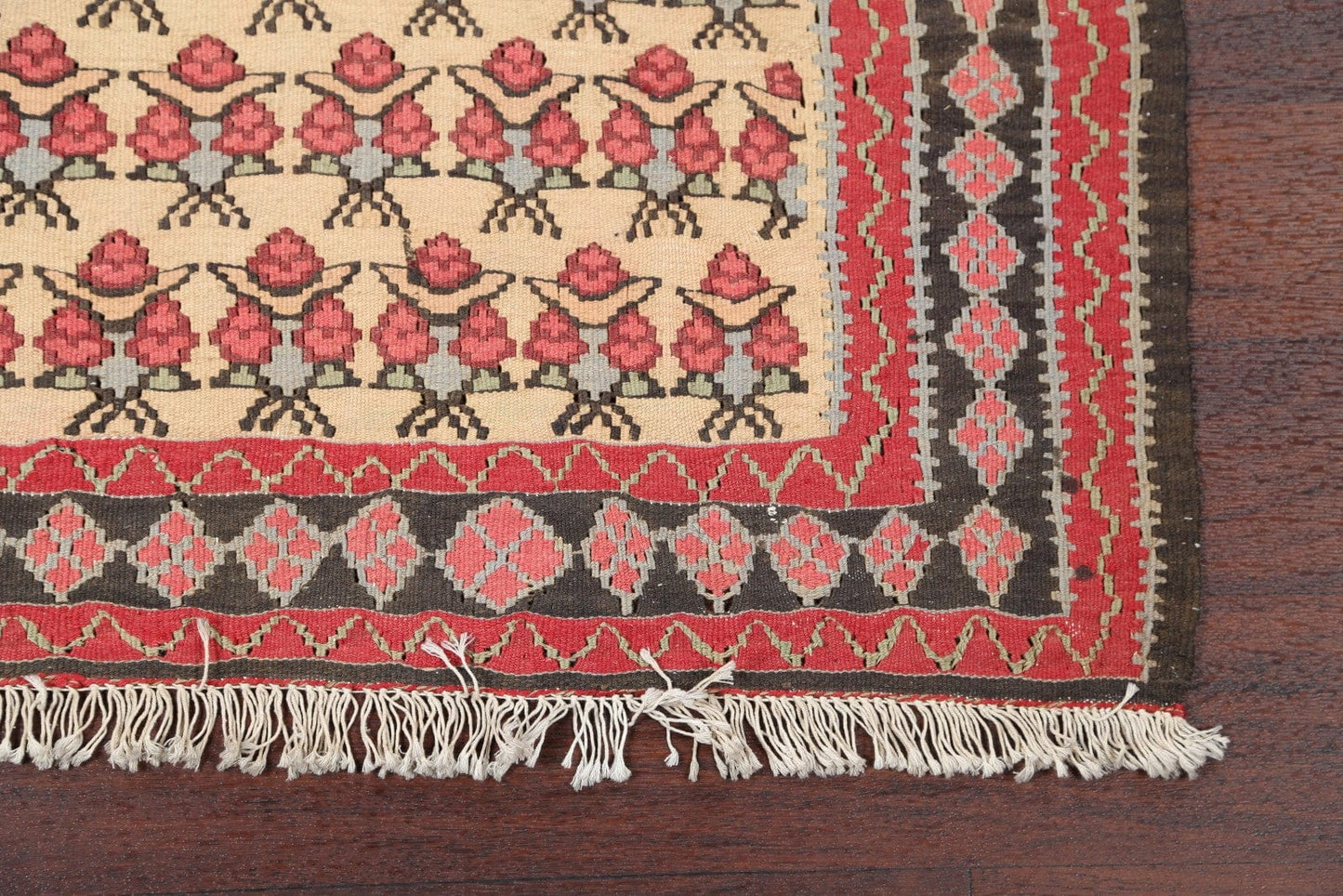 Floral Kilim Senneh  Persian Area Rug 4x6