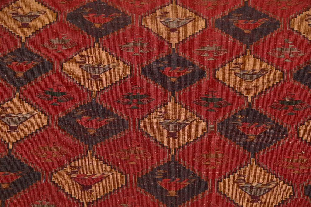 Geometric Flat-weave Sumak Sirjan Persian Area Rug 4x6