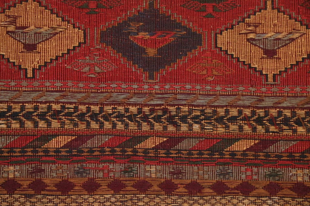 Geometric Flat-weave Sumak Sirjan Persian Area Rug 4x6