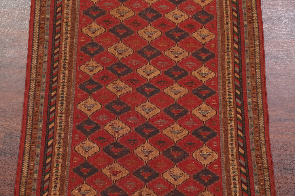 Geometric Flat-weave Sumak Sirjan Persian Area Rug 4x6