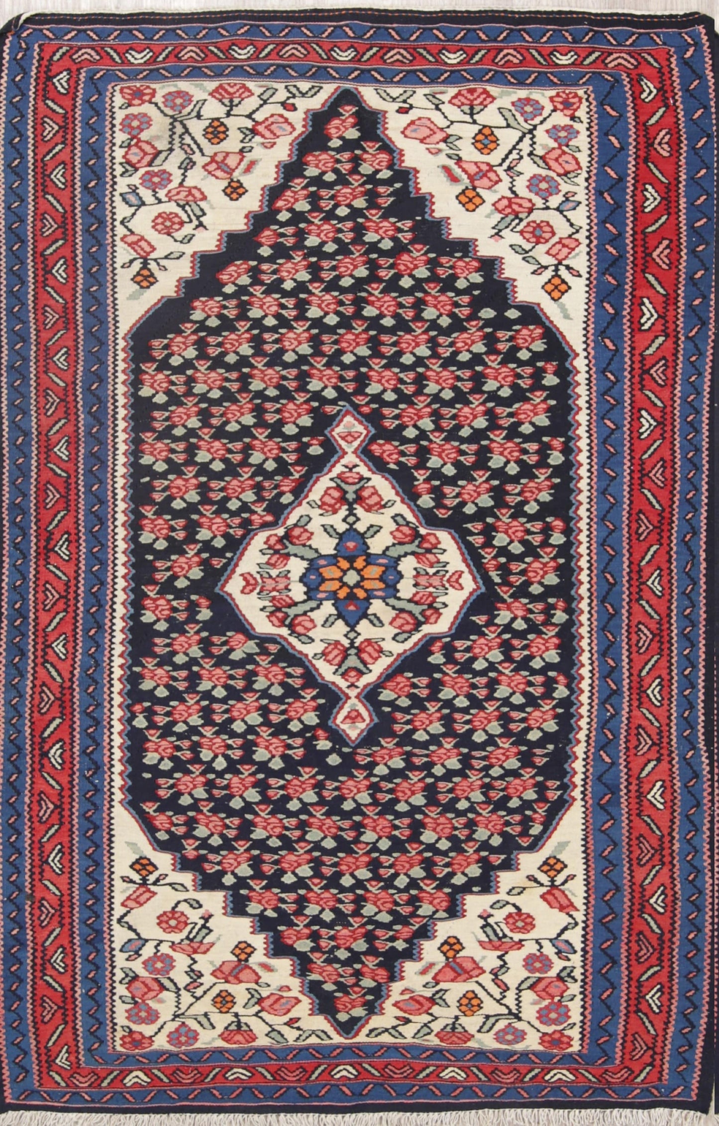 Geometric Senneh Persian Area Rug 3x5