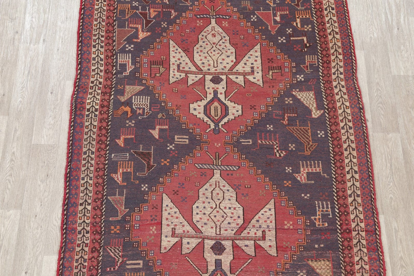 Tribal Sumak Sirjan Persian Area Rug 5x8 Vegetable Dye