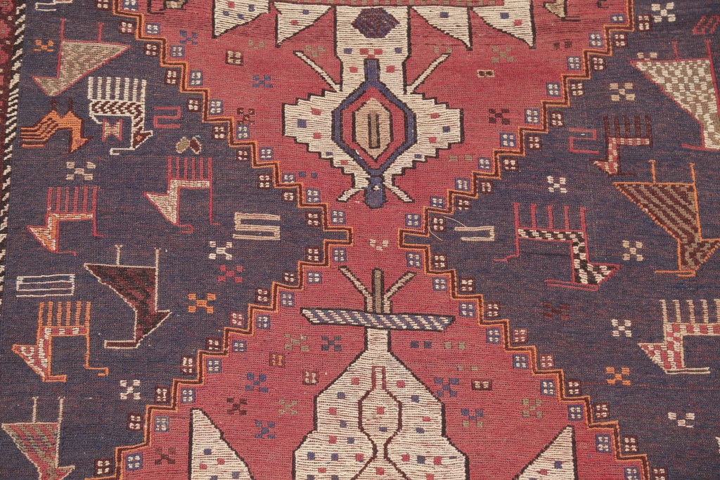 Tribal Sumak Sirjan Persian Area Rug 5x8 Vegetable Dye