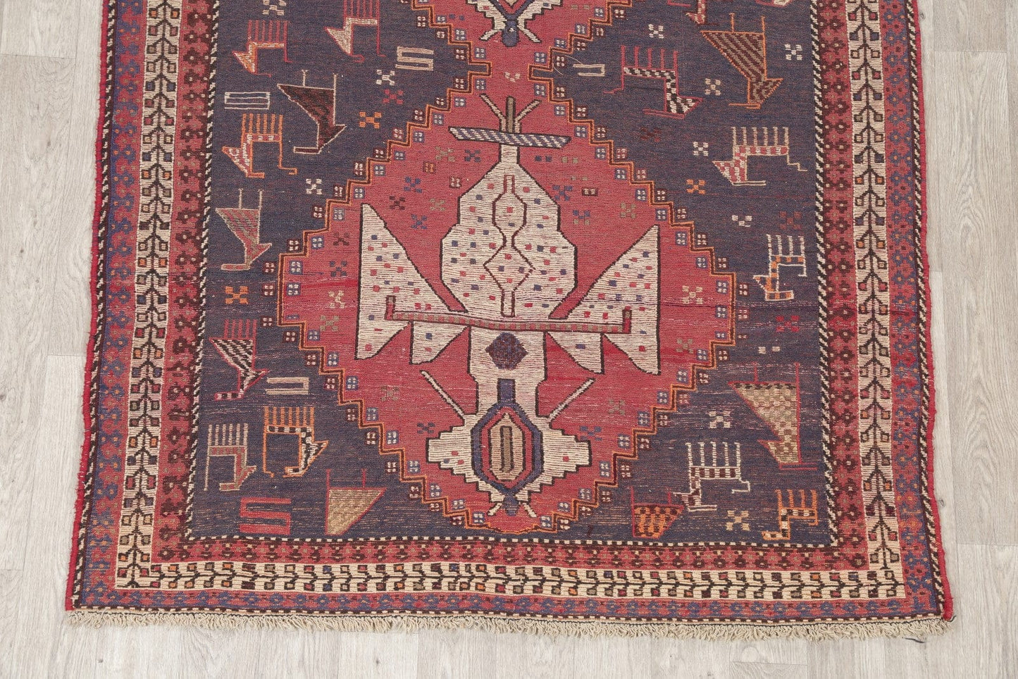 Tribal Sumak Sirjan Persian Area Rug 5x8 Vegetable Dye