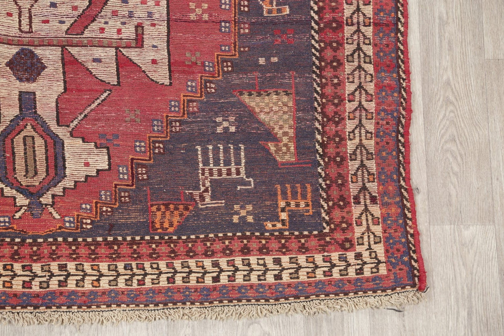 Tribal Sumak Sirjan Persian Area Rug 5x8 Vegetable Dye