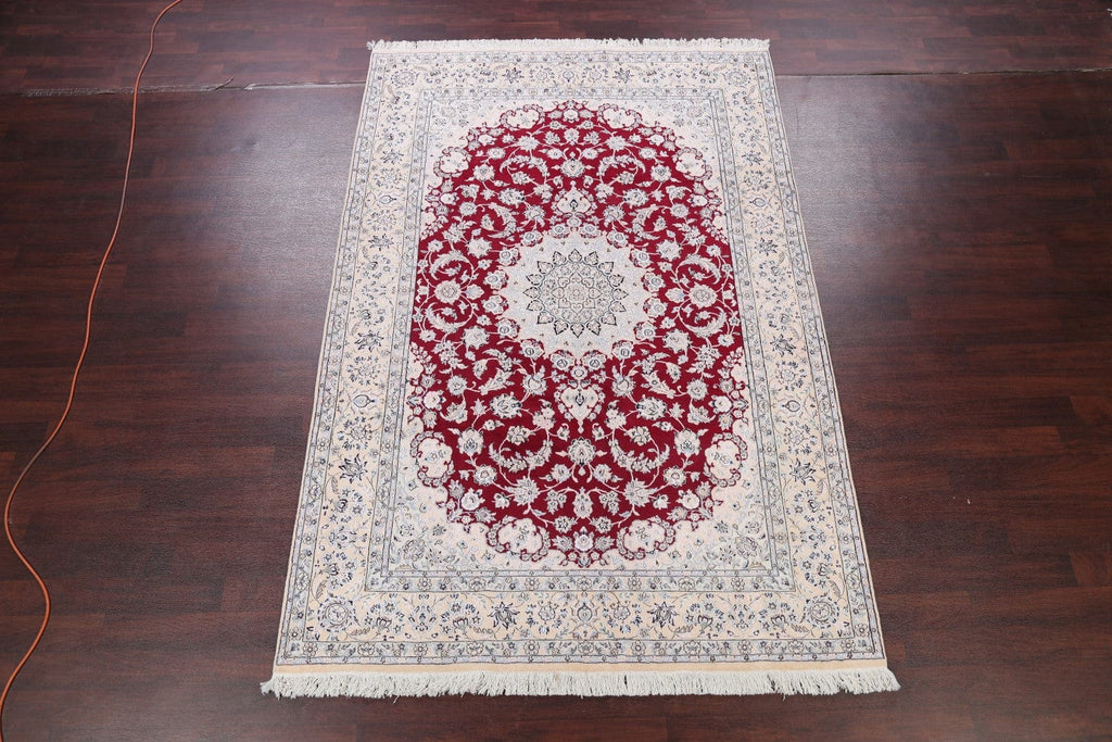 Red Floral Nain Persian Area Rug 7x10