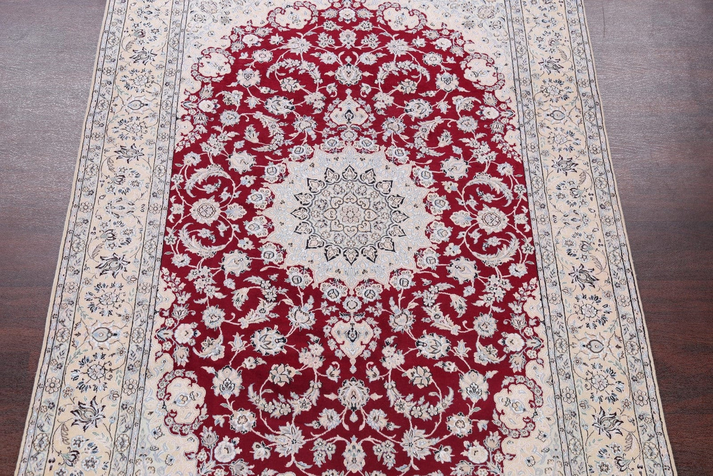 Red Floral Nain Persian Area Rug 7x10