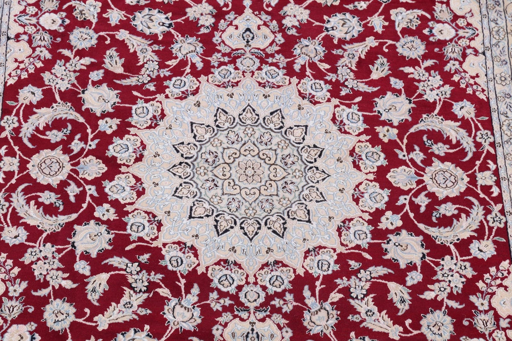 Red Floral Nain Persian Area Rug 7x10