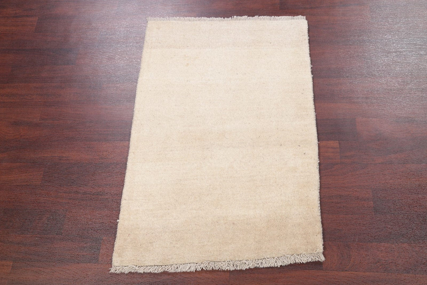 Solid Gabbeh-Shiraz Persian Modern Ivory Area Rug 3x5