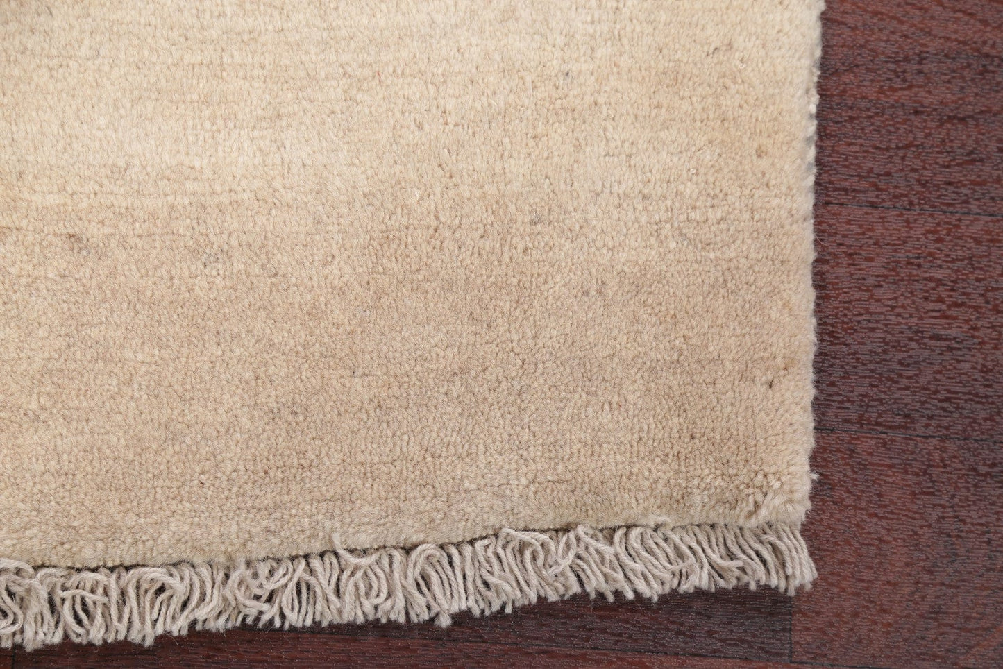 Solid Gabbeh-Shiraz Persian Modern Ivory Area Rug 3x5