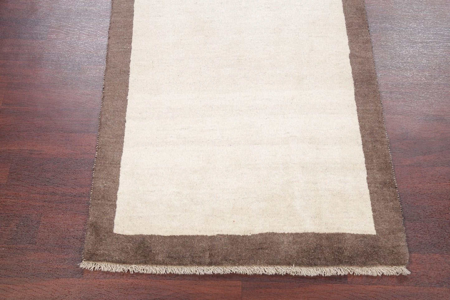 Contemporary Ivory Gabbeh Shiraz Persian Area Rug 4x6