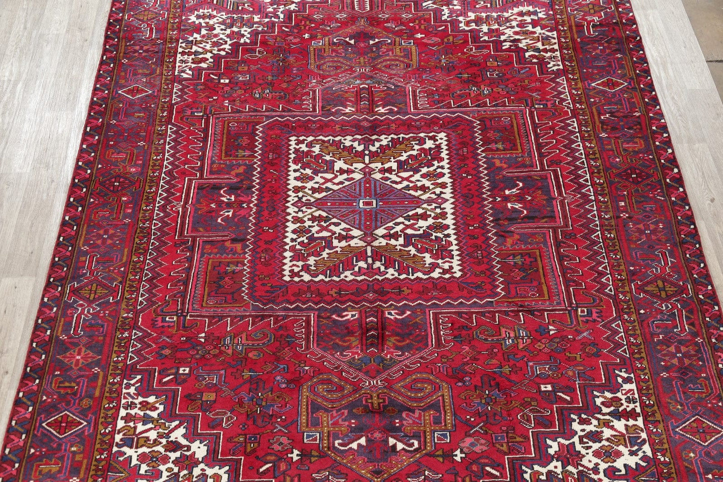 Geometric Soft Wool Heriz Persian Area Rug 10x13