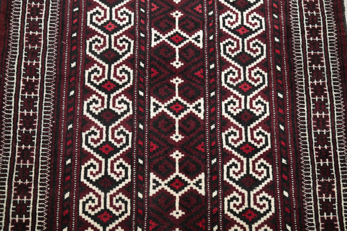 Geometric Turkoman Bokhara Persian Area Rug 3x4