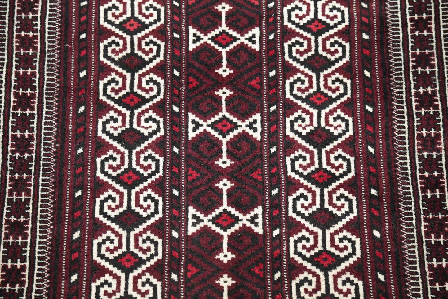 Geometric Turkoman Bokhara Persian Area Rug 3x4