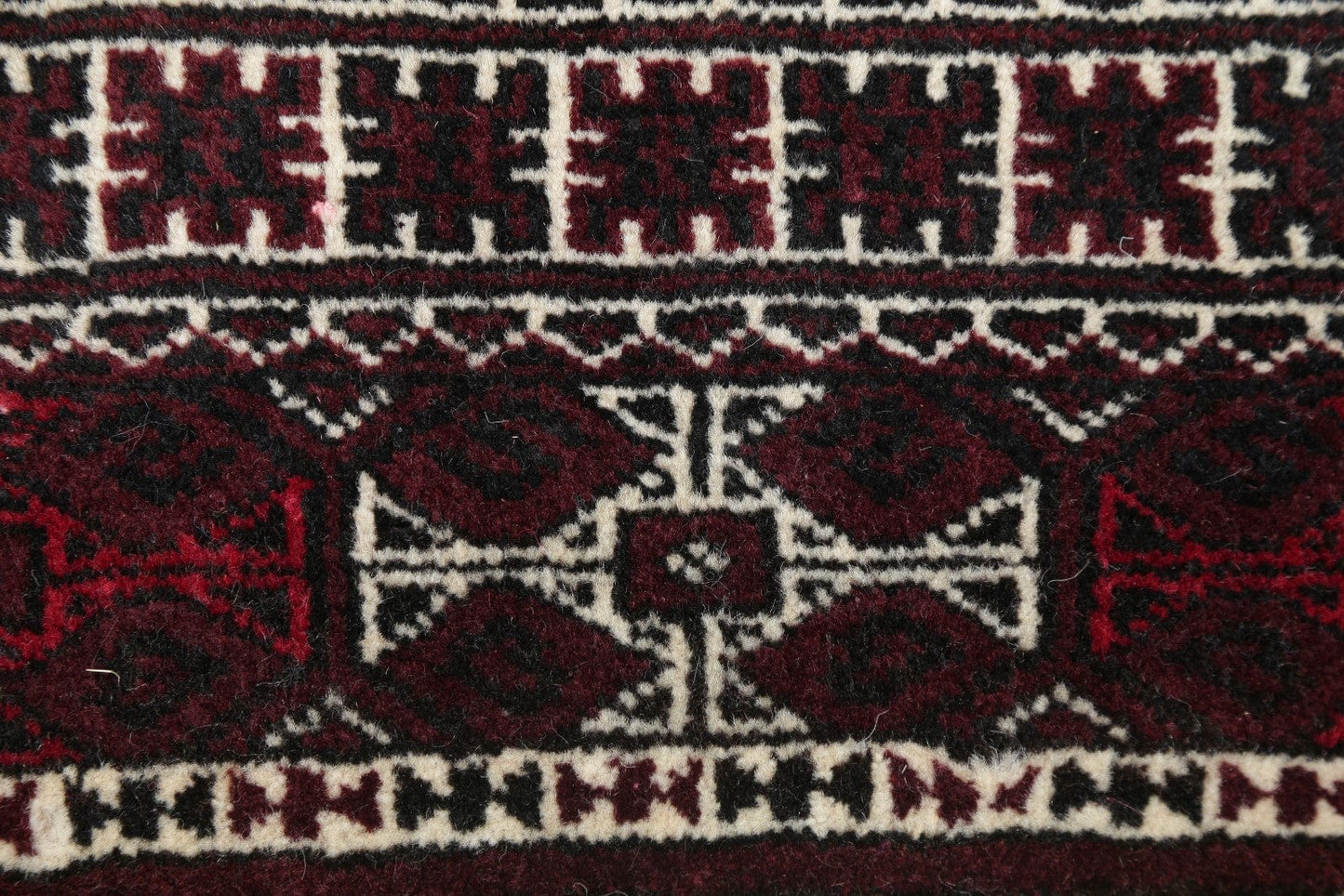 Geometric Turkoman Bokhara Persian Area Rug 3x4