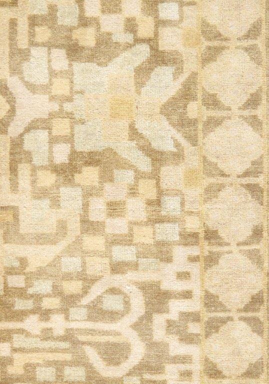 Oushak Collection Hand-Knotted Lamb's Wool Runner- 3' 4" X 11' 7"
