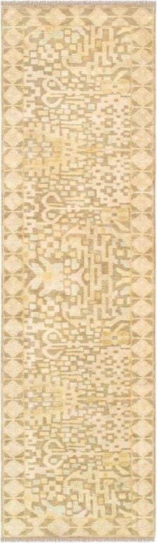 Oushak Collection Hand-Knotted Lamb's Wool Runner- 3' 4" X 11' 7"