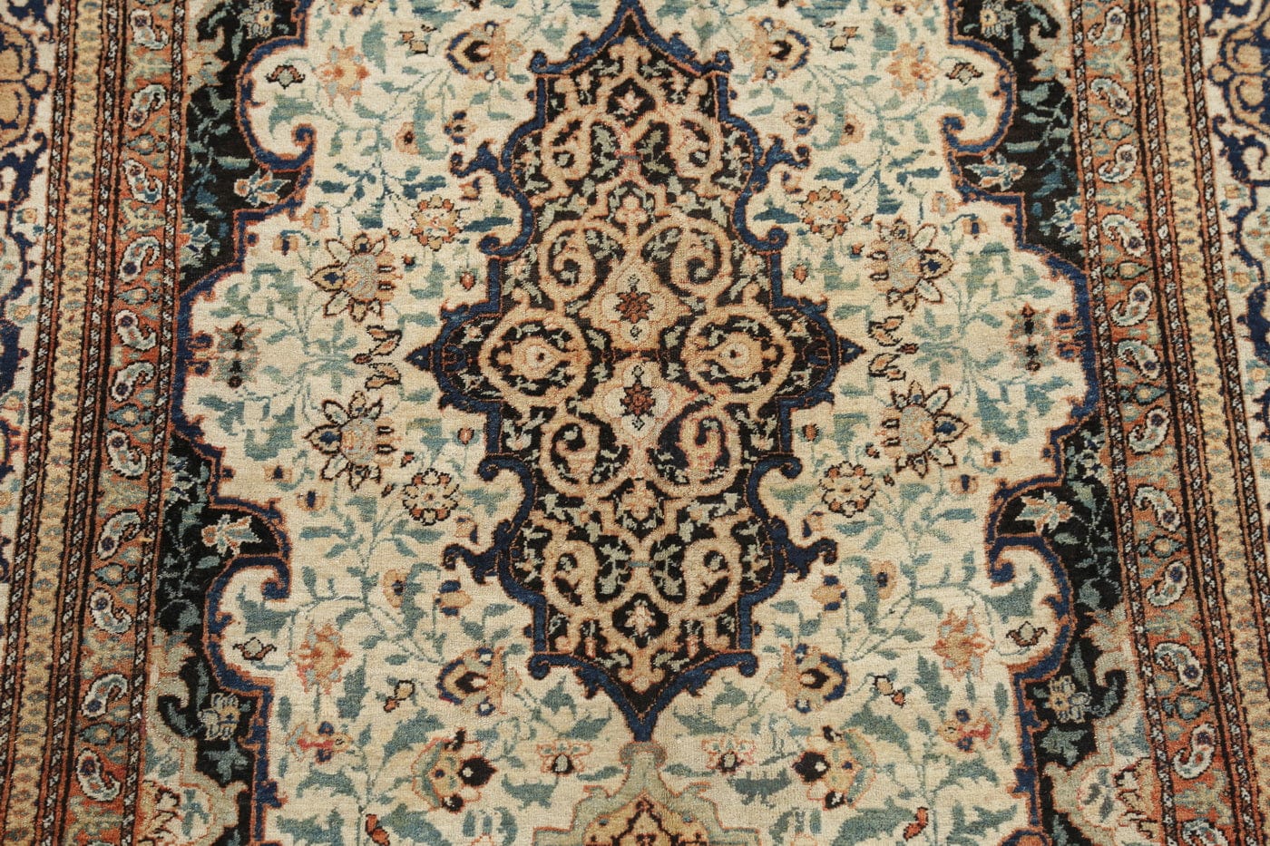 MASTERPIECE Floral Kashan Mohtasham Persian Area Rug 4x7