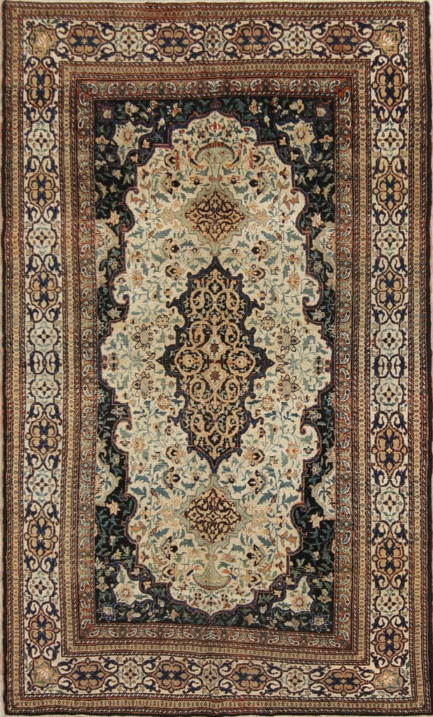 MASTERPIECE Floral Kashan Mohtasham Persian Area Rug 4x7