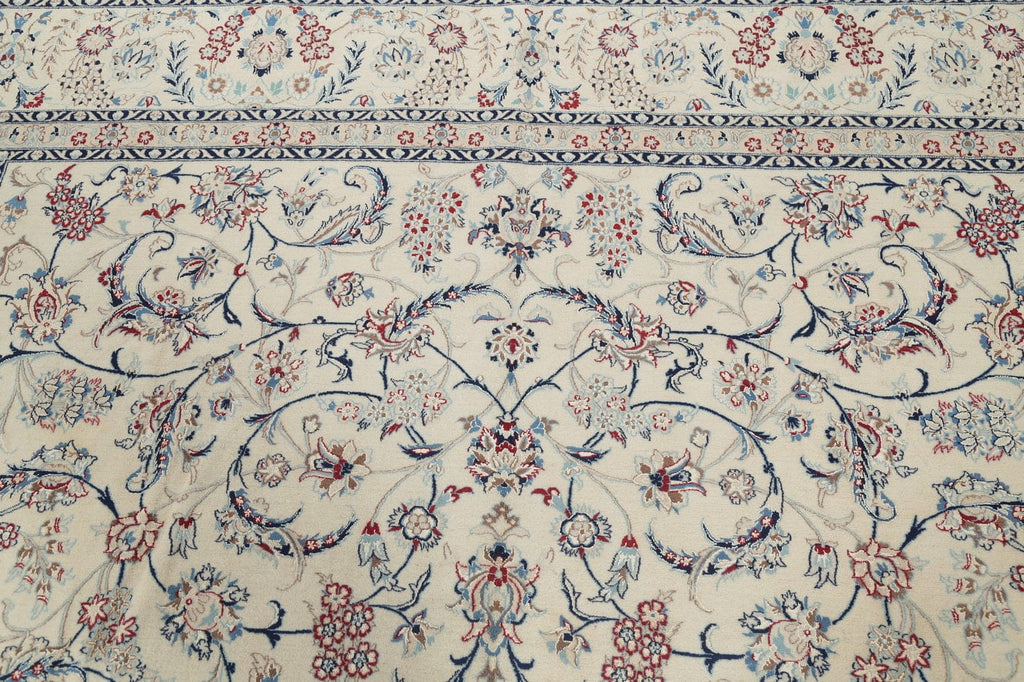 675 Knots Nain Isfahan Persian Ivory Area Rug 8x11