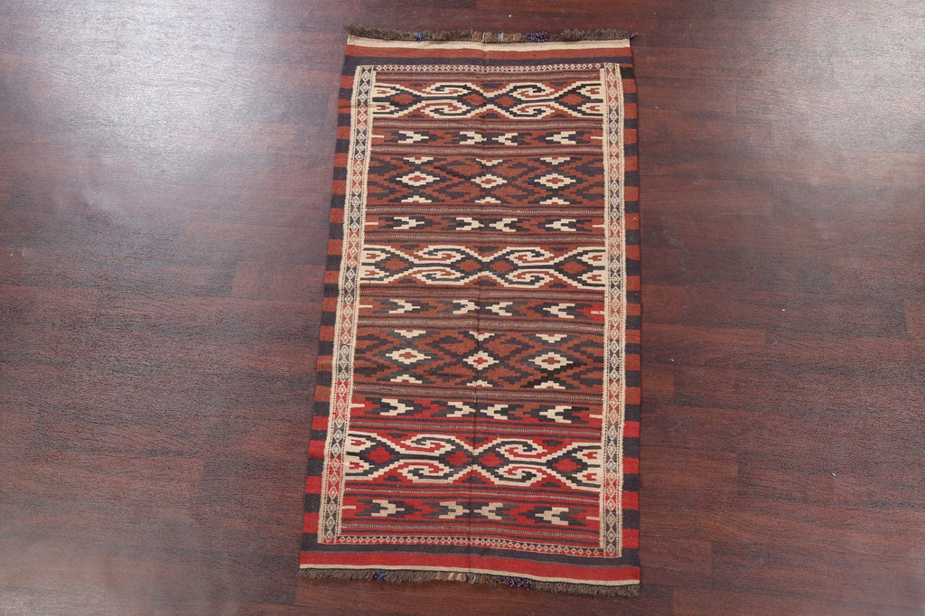 Geometric Kilim Shiraz Persian Runner Rug 3x6