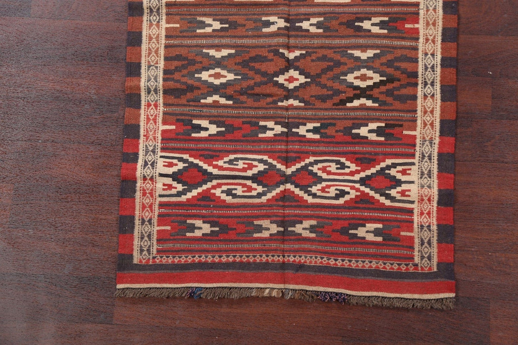 Geometric Kilim Shiraz Persian Runner Rug 3x6