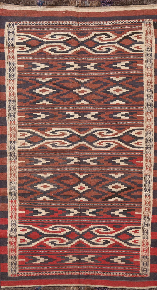 Geometric Kilim Shiraz Persian Runner Rug 3x6