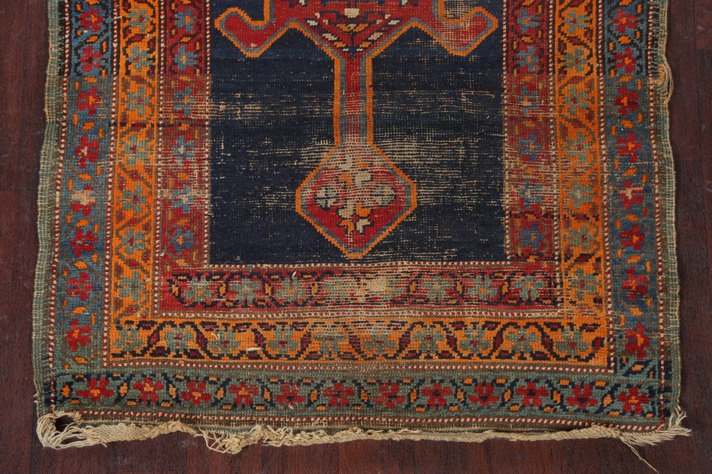 Vegetable Dye pre-1900 Caucasian Kazak Runner Rug 4x10