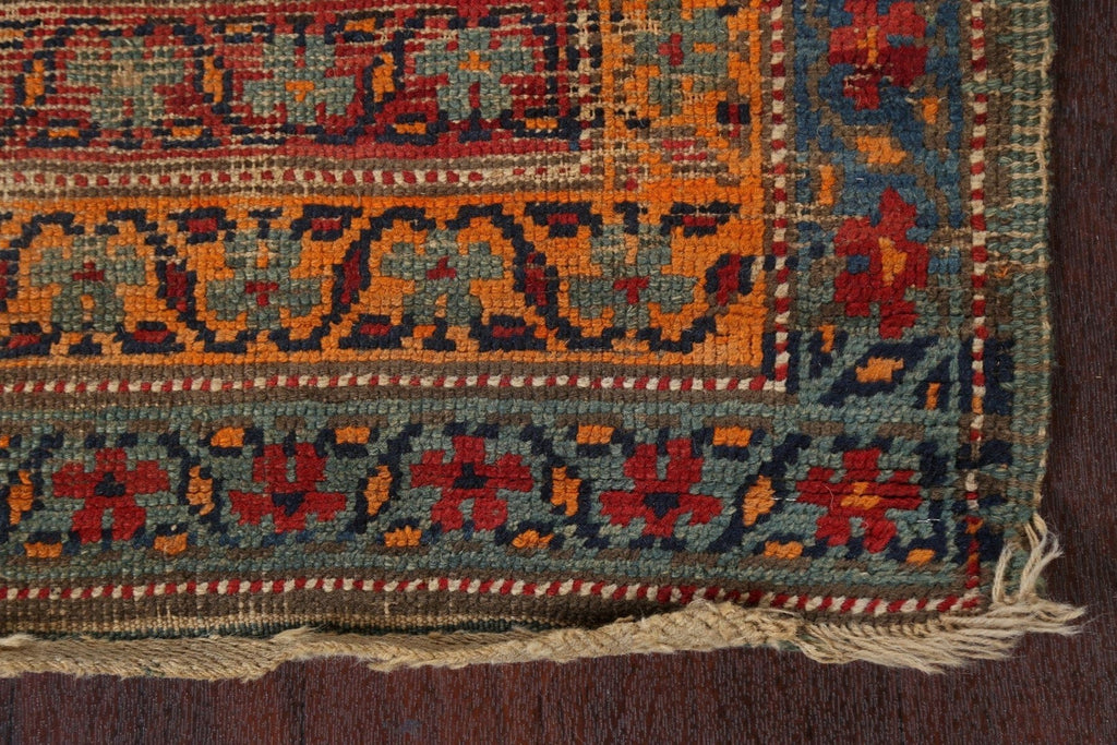 Vegetable Dye pre-1900 Caucasian Kazak Runner Rug 4x10