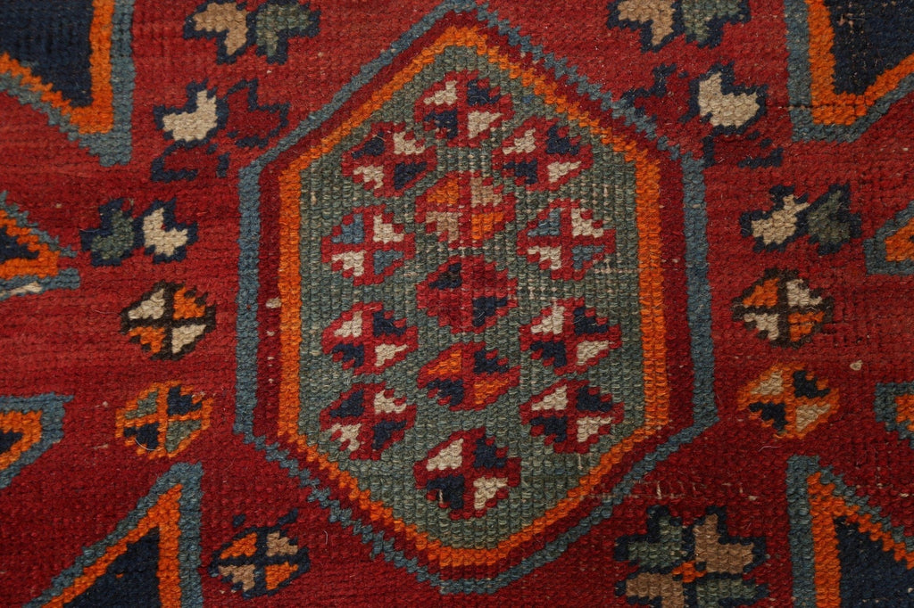 Vegetable Dye pre-1900 Caucasian Kazak Runner Rug 4x10