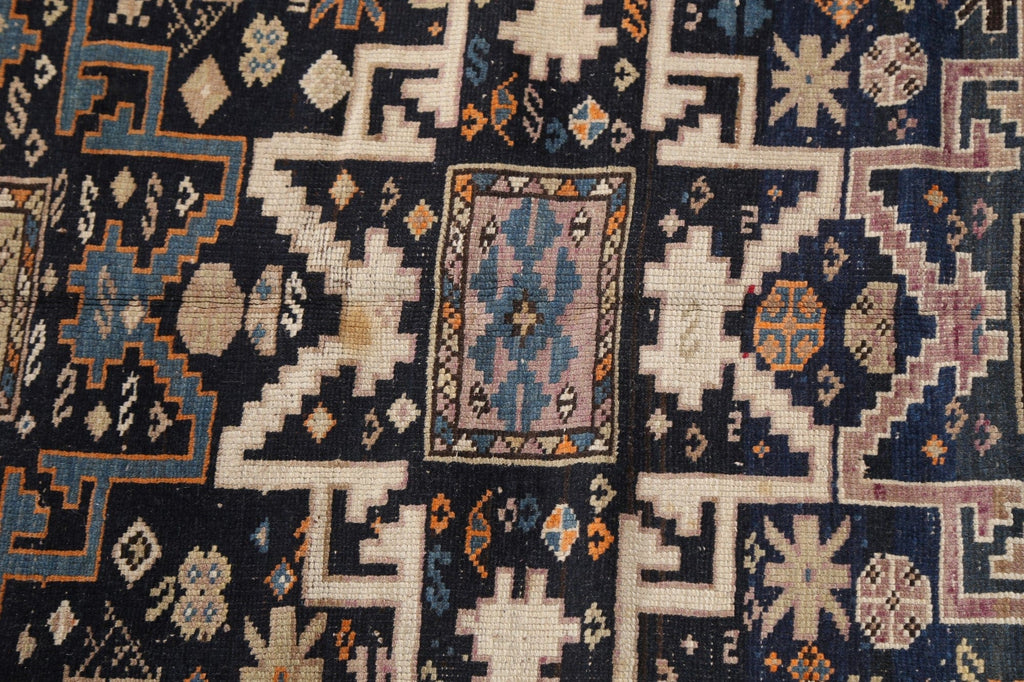 Antique Vegetable Dye Kazak Caucasian Rug 4x5