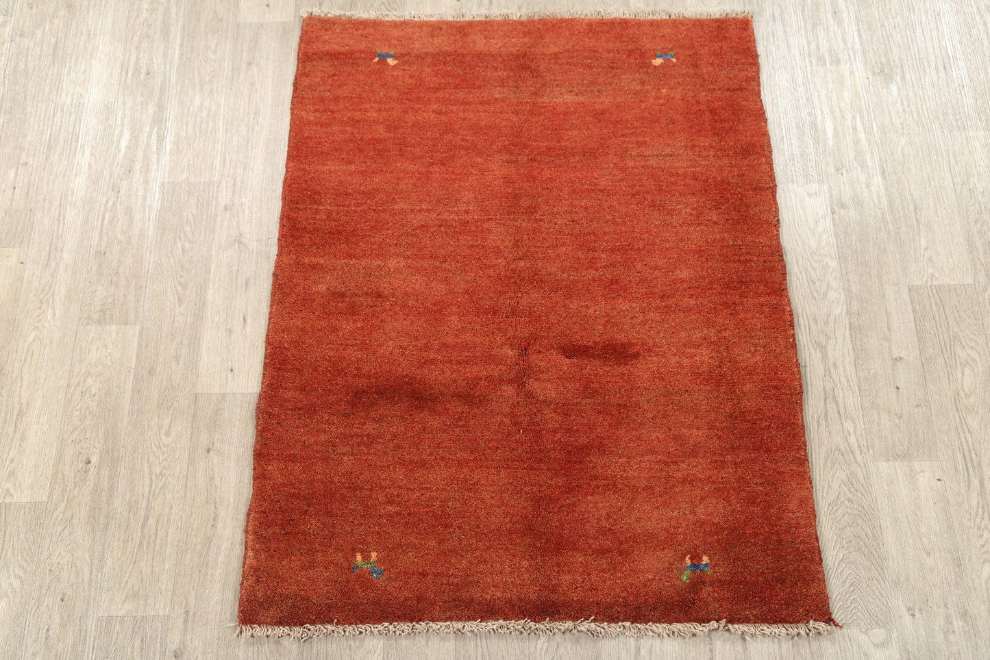 Rust Gabbeh Persian Wool Rug 4x5