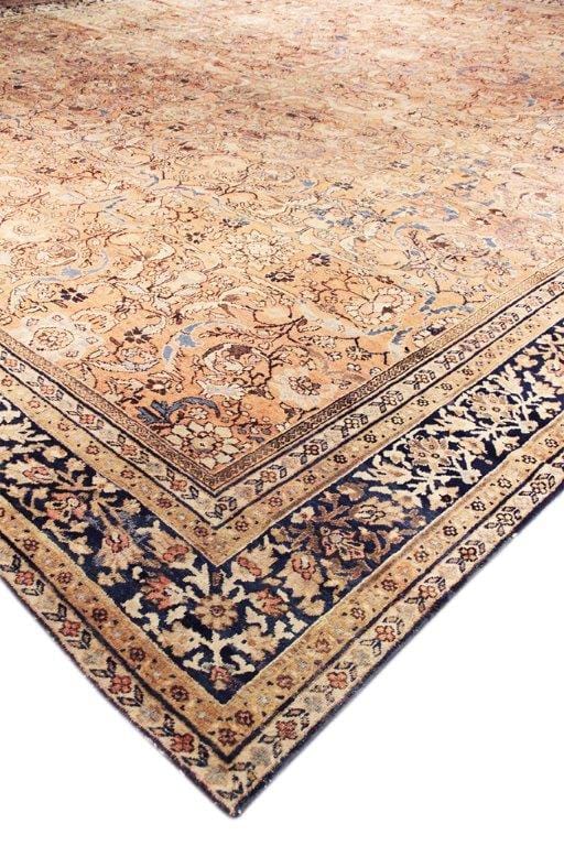 Antique Mahal Collection Salmon Lamb's Wool Area Rug-12'10" X 17' 0"