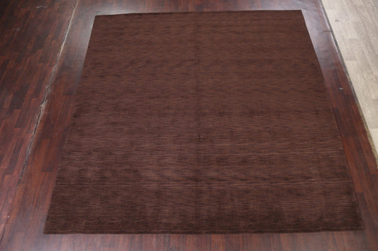 Dark Brown Square 10x10 Gabbeh Oriental Area Rug