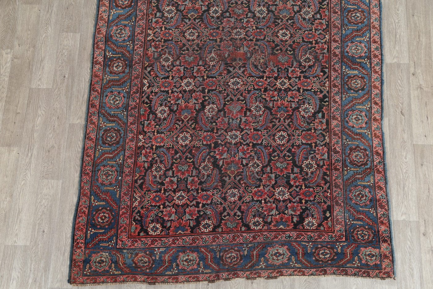 Antique Floral Heriz Persian Runner Rug 6x14