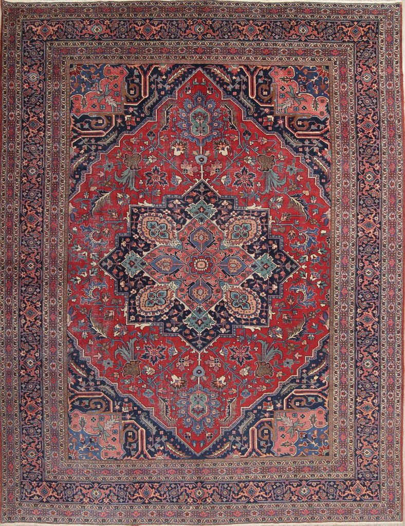 Antique Floral Khoy Tabriz Persian Area Rug 10x14