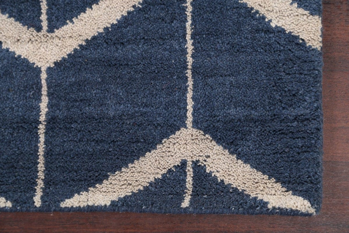 Blue Moroccan Trellis Oriental Area Rug 5x8