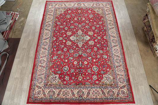 Red Floral Sarouk Persian Area Rug 10x13