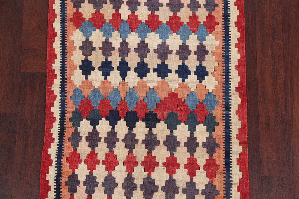 Geometric Kilim Shiraz Persian Wool Rug 4x5