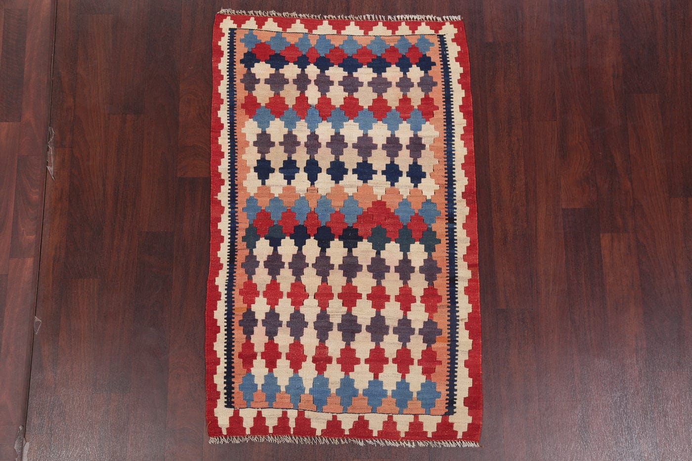 Geometric Kilim Shiraz Persian Wool Rug 4x5