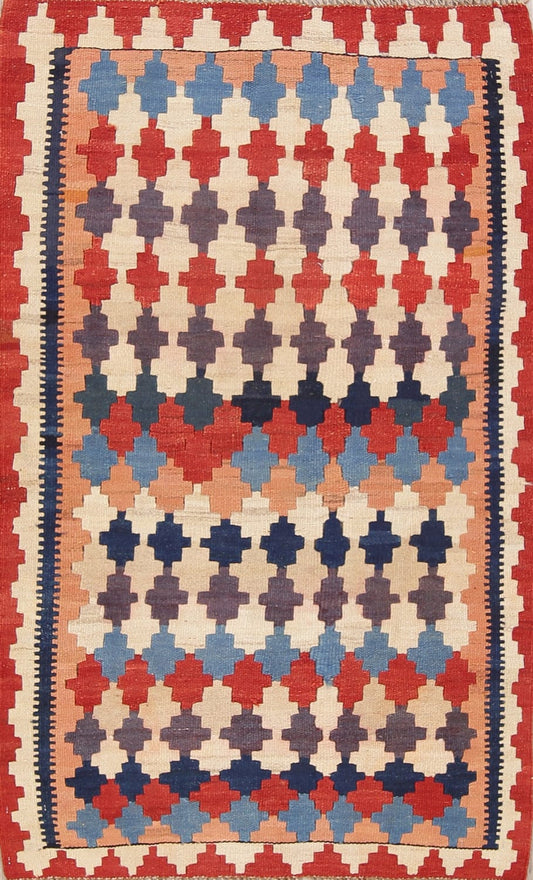 Geometric Kilim Shiraz Persian Wool Rug 4x5