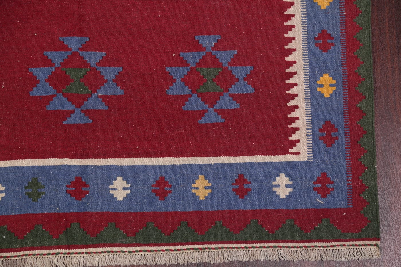 Red Geometric Kilim Shiraz Persian Area Rug 5x7