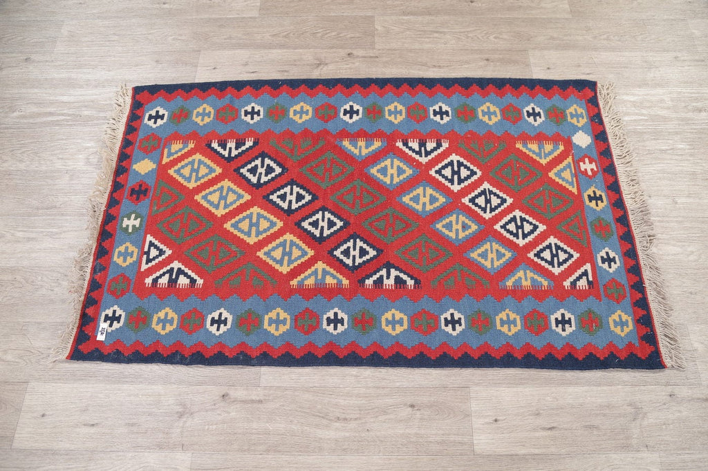 Geometric Kilim Shiraz Persian Wool Rug 3x5