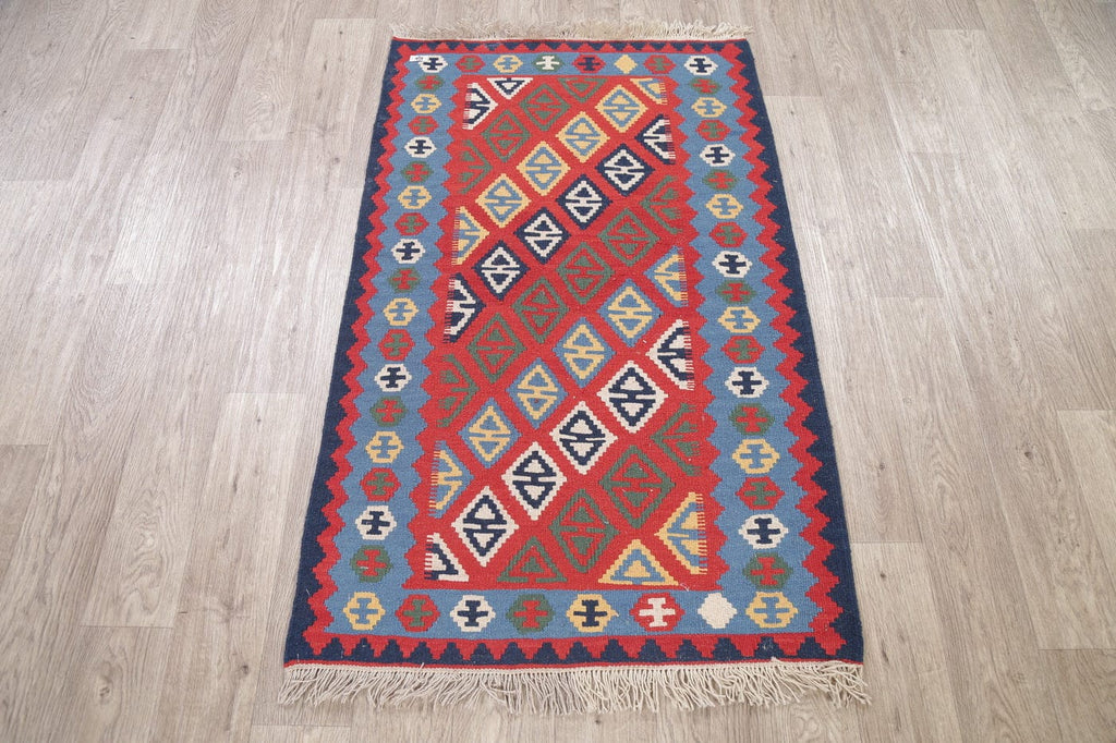 Geometric Kilim Shiraz Persian Wool Rug 3x5